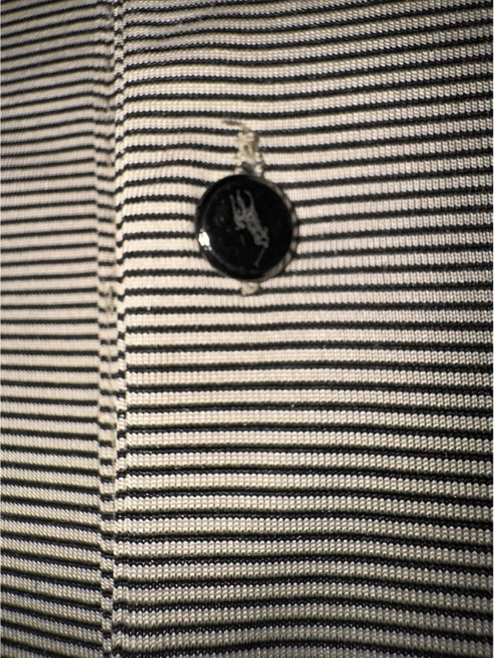 Vintage Polo Ralph Lauren Polo Golf Shirt Pony Pocket Striped Tan Black XL Men